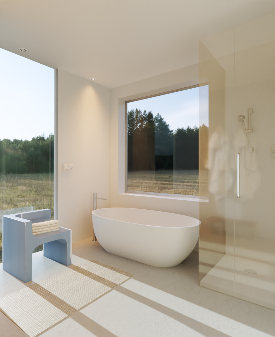 Bathroom 3D rendering